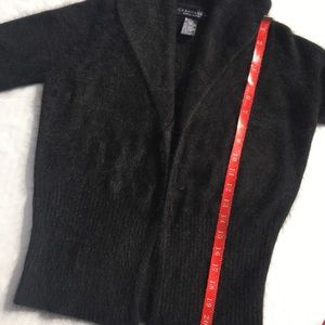 RAMPAGE SHRUG SWEATER BLACK ANGORA SHAWL COLLAR